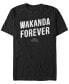 Фото #1 товара Marvel Men's Black Panther Distressed Painted Wakanda Forever Short Sleeve T-Shirt
