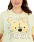 ფოტო #2 პროდუქტის Trendy Plus Size Pooh Floral Graphic T-Shirt