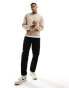 ONLY & SONS oversized drop shoulder knit jumper in beige Silberleinen, XS - фото #3