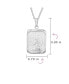 ფოტო #4 პროდუქტის Unisex Religious Metal Square Dog tog Style Medallion Face of Jesus Christ Head Necklace Pendant .925 Sterling Silver For Men Teens