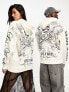 ASOS DESIGN unisex oversized hoodie with large Guns N' Roses graphics in beige