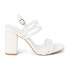 Фото #1 товара BEACH by Matisse Crowne Block Heels Ankle Strap Womens White Dress Sandals CROW