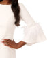 Women's Feather-Cuff- Bell-Sleeve Dress