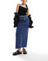 Фото #2 товара Object denim maxi coloumn skirt in medium blue wash