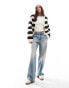 Фото #1 товара Pieces cardigan in wide mono stripe