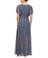 ფოტო #2 პროდუქტის Women's Foil-Print V-Neck Ruffle-Trim A-Line Dress