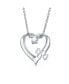 ფოტო #2 პროდუქტის Ayllu Inspirational Symbol Heart Infinity Clover For Love Luck Unity Inspirational Open Twisted Ribbon Heart Pendant Necklace Sterling Silver