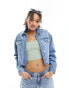 Фото #1 товара New Look cropped denim jacket in mid blue