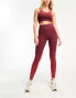 Hummel Seamless sports crop top with scoop neck in dark red