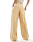 Vero Moda Aware wide leg pleated trousers in camel Бежевый, XS - EU 34 - фото #3