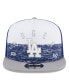 ფოტო #4 პროდუქტის Men's White/Gray Los Angeles Dodgers Team Foam Front A-Frame Trucker 9Fifty Snapback Hat