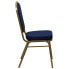 Фото #1 товара Hercules Series Crown Back Stacking Banquet Chair In Navy Blue Patterned Fabric - Gold Frame