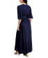 ფოტო #2 პროდუქტის Women's Belted Satin Crinkle Crepe Dress