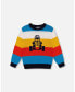 Big Boys Multicolor Striped Sweater With Karting Jacquard