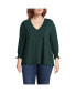 ფოტო #1 პროდუქტის Plus Size 3/4 Sleeve Lightweight Jersey Button Front Top