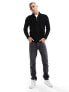 ONLY & SONS ribbed half zip jumper in black