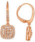 ფოტო #2 პროდუქტის Nude Diamond Pavé Cluster Leverback Drop Earrings (5/8 ct. t.w.) in 14k Rose Gold
