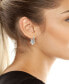 Rhodium Puffy Star Charm Huggie Earrings