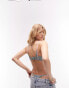 Фото #2 товара Topshop Emilie flower lace cami bra in blue with pink straps