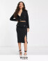 Фото #1 товара Extro & Vert Petite midi skirt with split in black co-ord