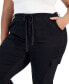 Фото #4 товара Trendy Plus Size Skinny-Leg Drawstring Cargo Pants