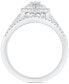 ფოტო #3 პროდუქტის Diamond Cushion Halo Twist Bridal Set (5/8 ct. t.w.) in 14k White Gold