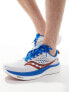 Saucony Ride 17 neutral running trainers in white and cobalt 48 - фото #1