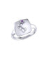 ფოტო #1 პროდუქტის Aquarius Water Bearer Sterling Silver Amethyst Gemstone Diamond Signet Ring
