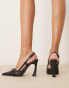 Glamorous slingback heeled shoes in black