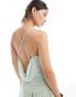 Фото #2 товара ASOS DESIGN chiffon high neck top with open back co-ord in sage