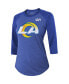 Фото #3 товара Women's Cooper Kupp Royal Los Angeles Rams Super Bowl LVI Bound Name and Number Raglan 3/4 Sleeve T-shirt