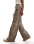 Object extreme wide leg jeans in leopard print