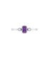 Emerald Cut Amethyst Gemstone, Natural Diamonds Birthstone Ring in 14K White Gold