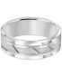 Men's White Tungsten Carbide Ring, 8mm Diamond-Cut Wedding Band