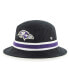 Фото #2 товара Men's Black Baltimore Ravens Striped Bucket Hat