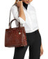 ფოტო #7 პროდუქტის Caroline Melbourne Embossed Leather Satchel