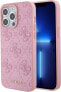 Guess Guess GUHCP15LP4EPMP iPhone 15 Pro 6.1" różowy/pink hardcase Leather 4G Stamped