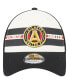 Men's White, Black Atlanta United FC Team Stripes 9FORTY Trucker Snapback Hat
