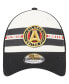 Men's White, Black Atlanta United FC Team Stripes 9FORTY Trucker Snapback Hat Черно-белый - фото #4