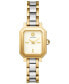 ფოტო #2 პროდუქტის Women's Robinson Two-Tone Stainless Steel Double Wrap Bracelet Watch 22mm