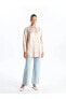 Фото #2 товара LCW Modest Çizgili Oversize Saten Kadın Gömlek Tunik
