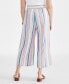 Фото #3 товара Women's Stripe Cropped Drawstring Pants, Created for Macy's