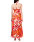 Фото #2 товара Women's Floral Print Sleeveless Halter Maxi Dress