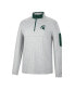 ფოტო #2 პროდუქტის Men's Heathered Gray, Green Michigan State Spartans Country Club Windshirt Quarter-Zip Jacket