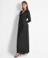 ფოტო #3 პროდუქტის Women's Draped Metallic-Threaded Evening Gown