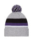 Фото #1 товара Youth Boys Heather Gray Baltimore Ravens Cuffed Knit Hat with Pom