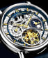 ფოტო #2 პროდუქტის Men's Automatic Blue Alligator Embossed Genuine Leather Strap Watch 43mm