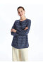 LCW Grace Bağlamalı Yaka Desenli Uzun Kollu Kadın Bluz