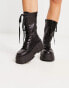 ASOS DESIGN – Athens 3 – Hohe chunky Schnürstiefel in Schwarz, weite Passform