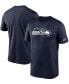 Фото #1 товара Men's College Navy Seattle Seahawks Logo Essential Legend Performance T-shirt